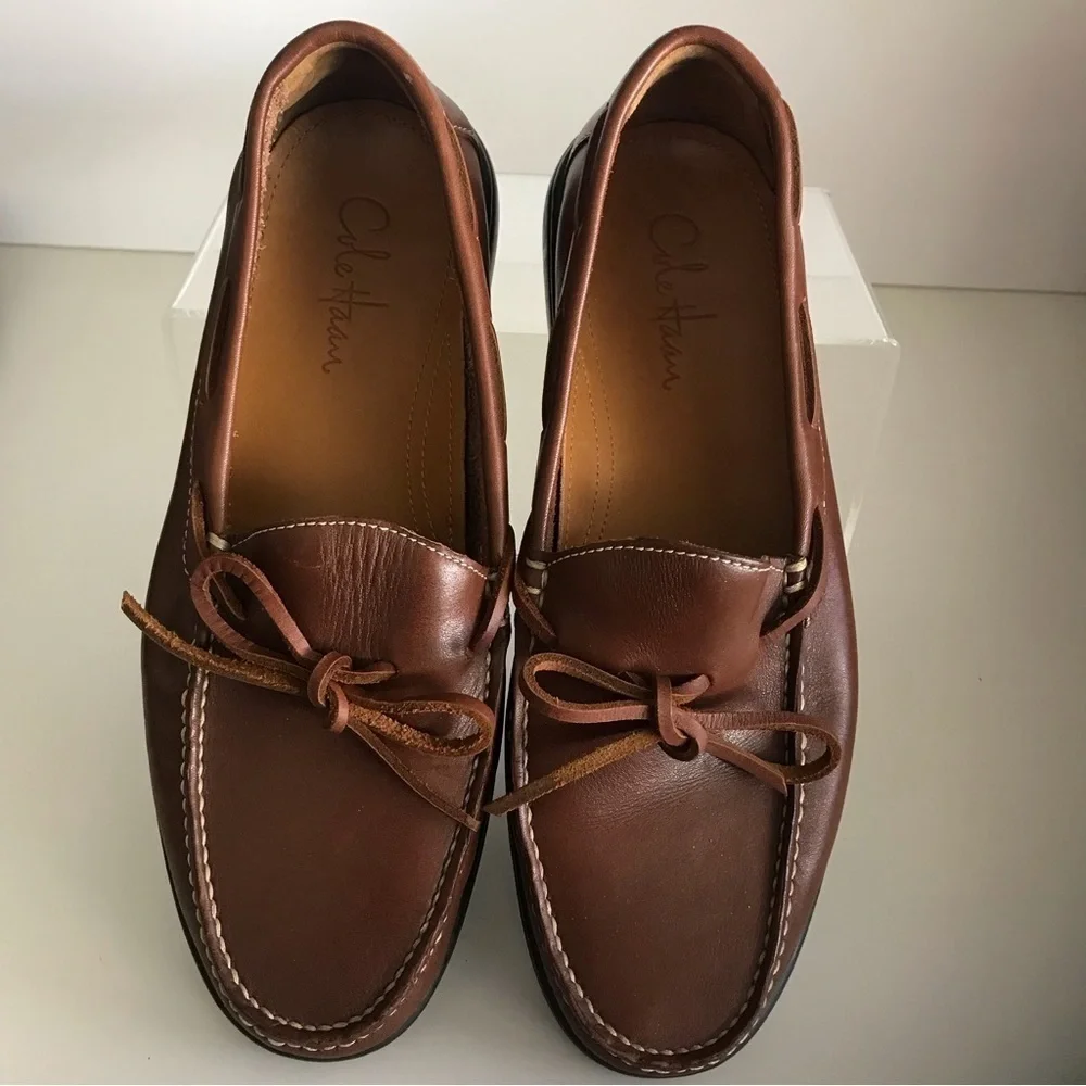 Cole Haan Men's 9.5 M Casual Leather Loafers Brown Slip-on Shoes - Old Stock - Picture 5 of 13